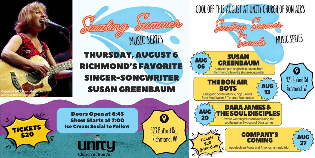 Sizzling Summer Music Series with Susan Greenbaum Music Concert